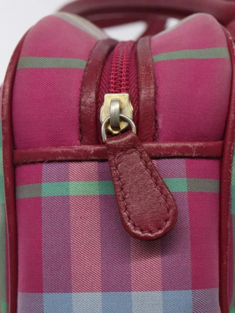 Burberrys Nova Check Shoulder Bag Canvas Pink Gold Auth 122611 - Picture 14 of 16